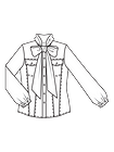 Приталенная блузка с воротником-бантом