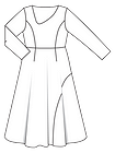 Приталенное платье с расклешенной юбкой