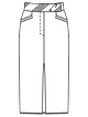 Юбка с разрезом спереди №108