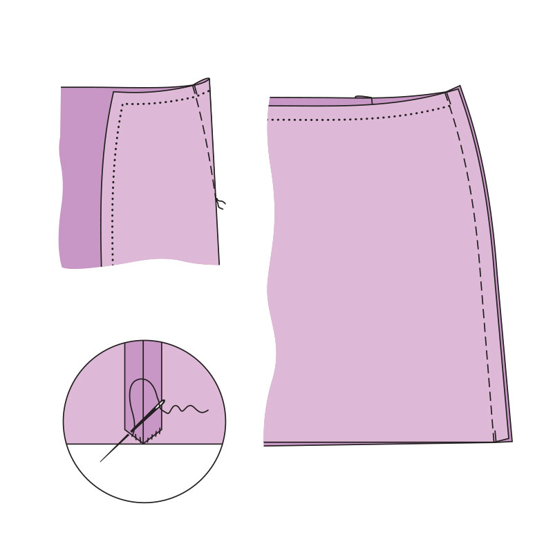 Как сшить мини-юбку на подкладке