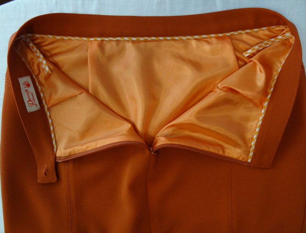 Обработка застежки юбки подкладкой