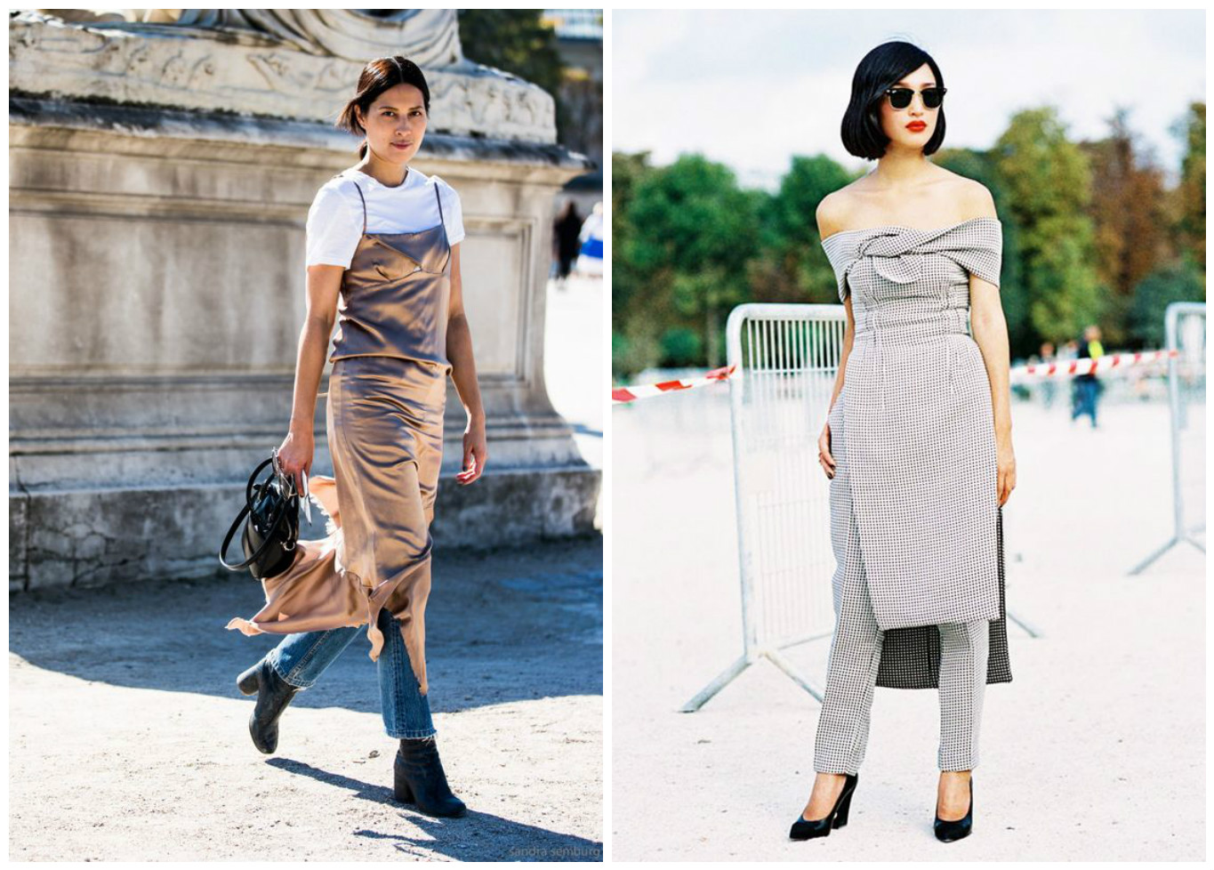 Тренд на грани фола: платье + брюки
