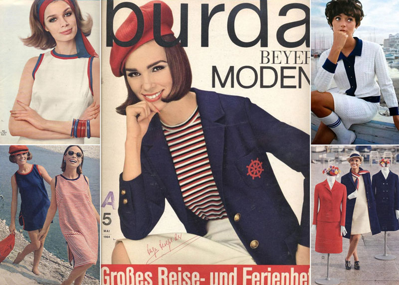 Морской стиль в одежде: модели Burda c 1950-х до наших дней
