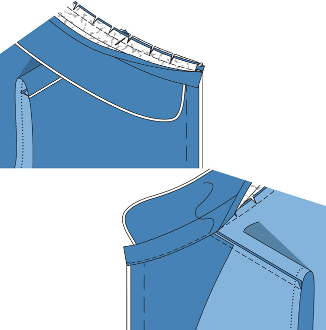 Как сшить блузку с контрастным кантом