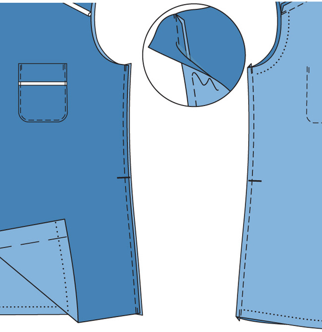Как сшить блузку с контрастным кантом