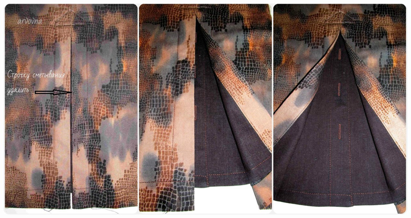 Обработка шлицы с застёжкой в верхней одежде