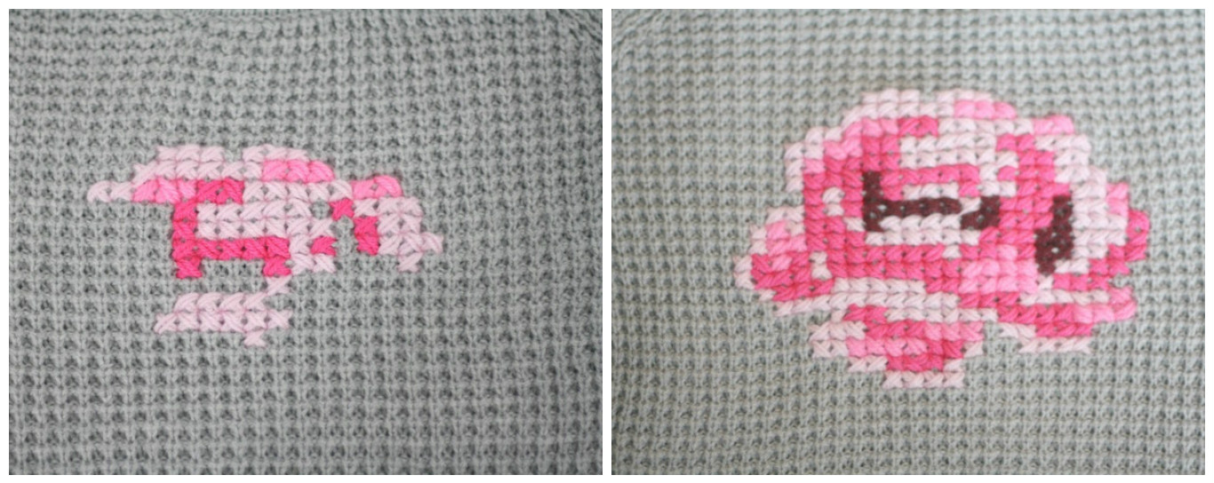 Вышивка крестиком на свитере