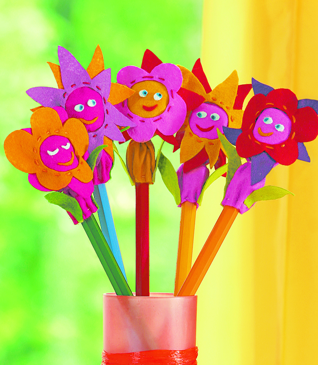 Как украсить карандаши цветами из фетра — luchistii-sudak.ru