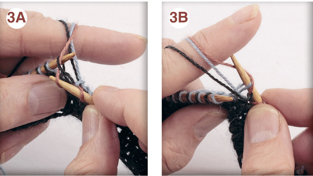 Жаккардовый узор в технике двухлицевого вязания