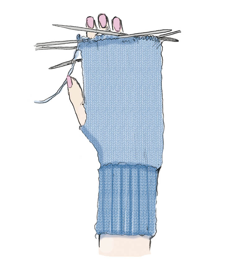 Как вязать варежки без клина большого пальца