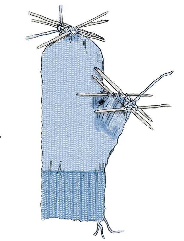 Вязание варежек с клином большого пальца